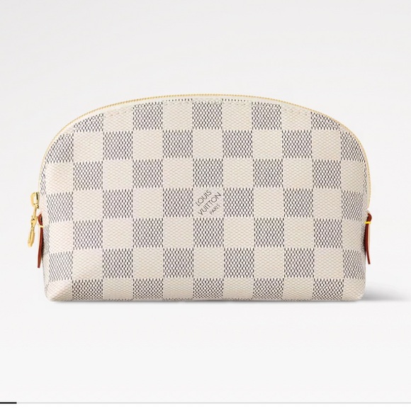 AUTHENTIC ~ Louis Vuitton Cosmetic Pouch in Damier Azur Canvas - Picture 1 of 12